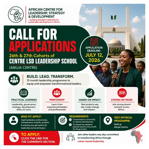 Call for Applications | 26th and 27th Cohort | CentreLSD Leadership School