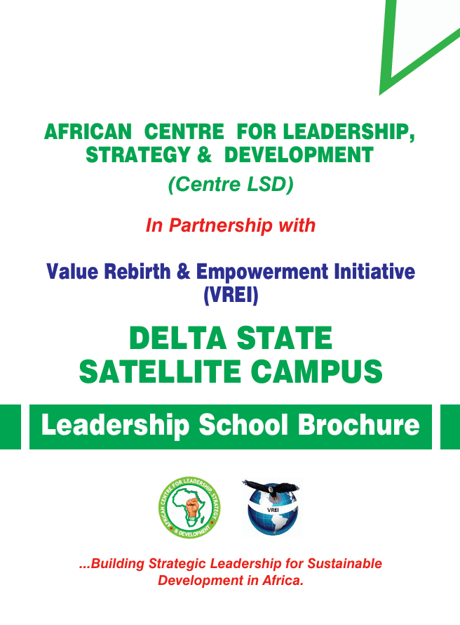 Centre LSD Leadership School Brochure – Delta State Satellite Campus