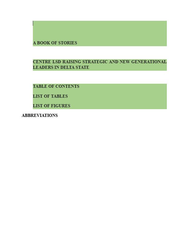 Delta State: A Book of Stories – Centre LSD Raising Strategic and New Generational Leaders