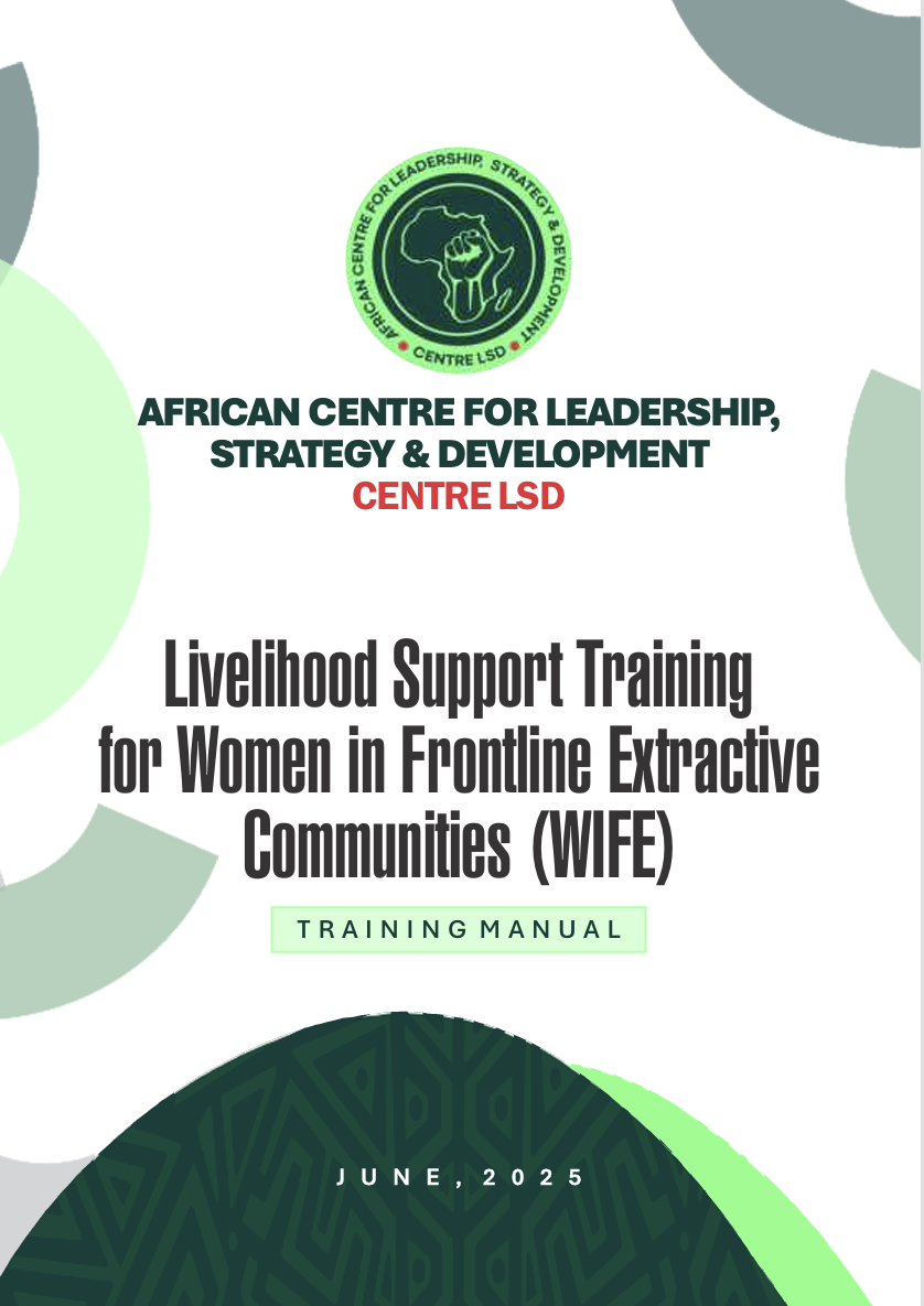 Livelihood Support Training  for Women in Frontline Extractive  Communities (WIFE)