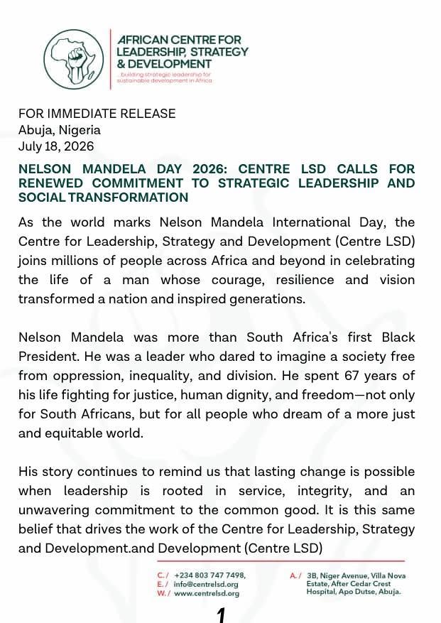 Nelson Mandela Day 2026