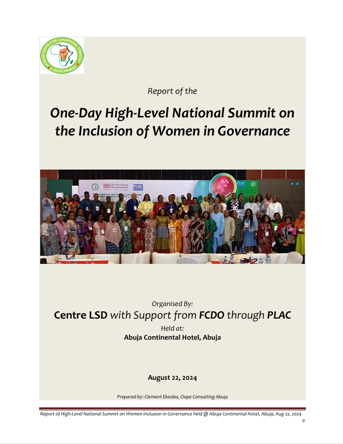 Report of the Summit on Women’s Constitutional Inclusion in Governance