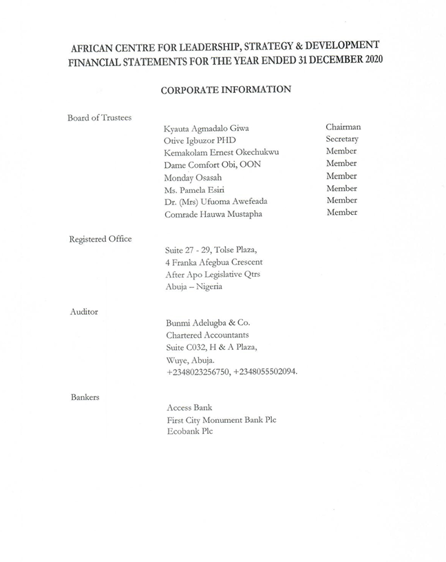 2020 Audited Financial Report