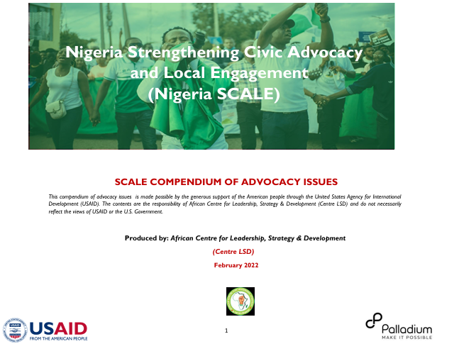 SCALE Project – Advocacy Issues by Sector (Compendium of Advocacy Issues)
